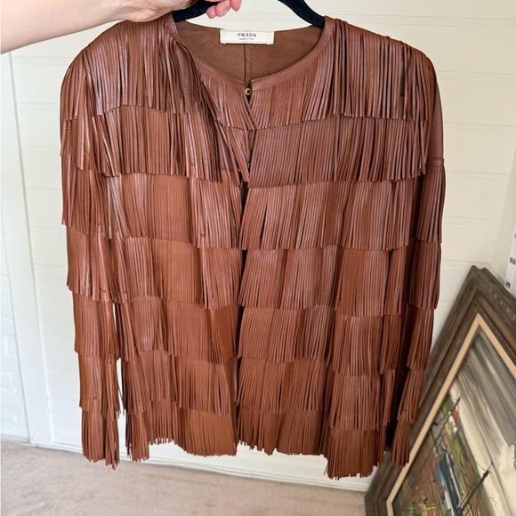 Prada 2000 Fall Leather Fringe Jacket - Picture 7 of 9